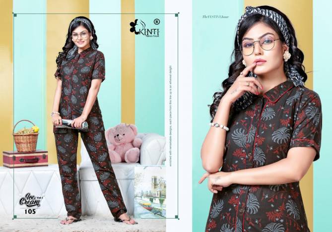 Kinti Ice Cream latest exclusive comfortable cotton with super fine stitching night suits collection